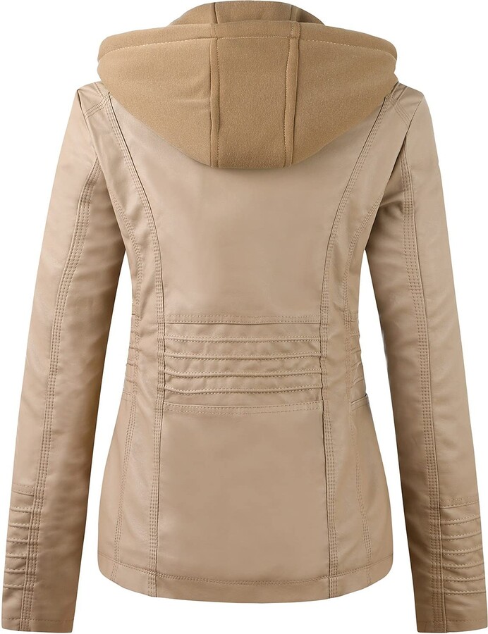Blivener Womens Winter Warm Hoodie Coat Single Breasted Trench Outwear Jacket with Hidden Zipper 