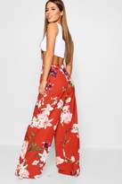 Thumbnail for your product : boohoo Petite Oriental Print Wide Leg Trouser
