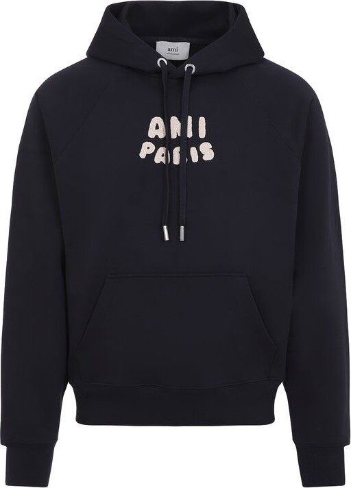 Ami Paris de Coeur Logo Patch Drawstring Hoodie