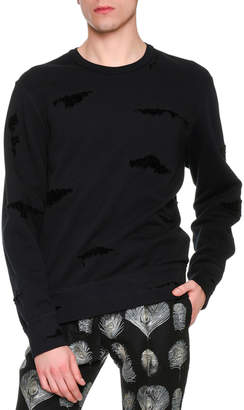 Alexander McQueen Distressed Patched Pullover Sweatshirt