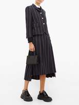 Thumbnail for your product : Thom Browne Striped Single-breasted Wool-twill Blazer - Womens - Navy