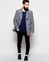 Thumbnail for your product : ASOS Wool Peacoat In Light Grey