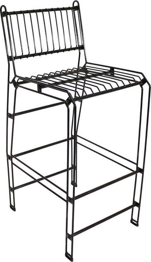 Sunnydaze Decor Sunnydaze Indoor/Outdoor Furniture Steel Wire BarHeight Dining Chair Black