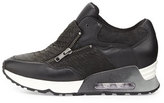 Thumbnail for your product : Ash Lenny Snake-Embossed Zip-Up Sneaker, Black