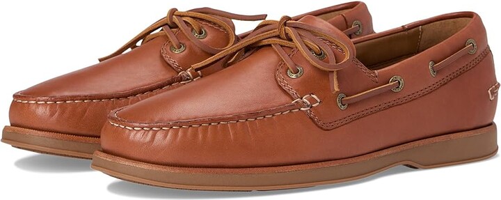 Johnston & Murphy Monaco 2-Eye Boat Shoe Men's Lace-up Boots Tan Sheepskin : 9.5 M (D), Leather