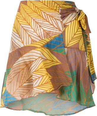 AMIR SLAMA Printed Wrap Skirt With Panels