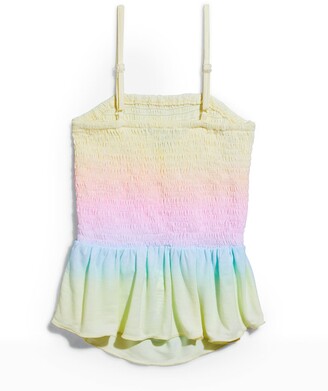 Flowers by Zoe Girl's Ombre Smocked Peplum Cami, Size 4-6
