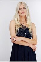 Thumbnail for your product : Little Mistress Bridesmaid Luanna Navy Embellished One-Shoulder Maxi Dress