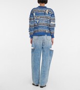 Thumbnail for your product : Maison Margiela Distressed jacquard wool-blend sweater