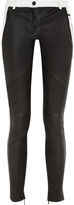 Thumbnail for your product : Karl Lagerfeld Paris Bikey Biker two-tone leather skinny pants