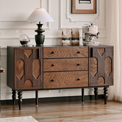East Urban Home Retro solid wood wall-mounted sideboard