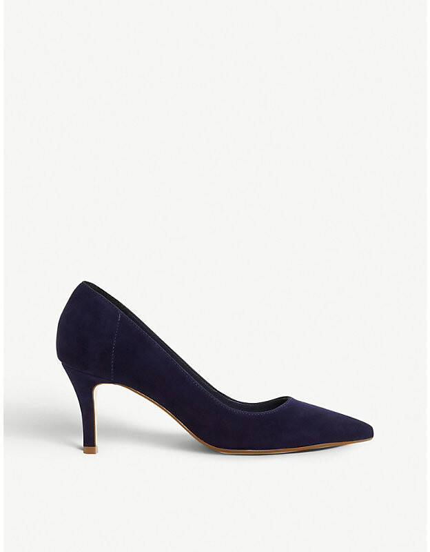 navy leather court shoe