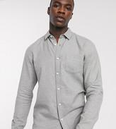 Thumbnail for your product : ASOS DESIGN Tall regular fit flannel shirt in light gray