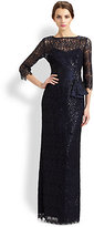Thumbnail for your product : Teri Jon Beaded Lace Gown