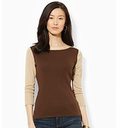 Thumbnail for your product : Lauren Ralph Lauren Color-Blocked Cotton Top