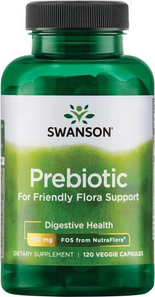 Swanson Health Products Swanson Prebiotic for Friendly Flora Support - Fos from Nutraflora 375 mg 120 Veg Caps.