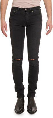 mens distressed stretch jeans