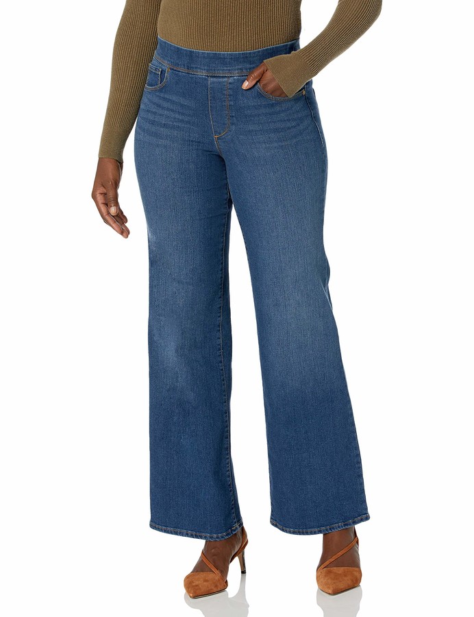 flare leg pull on jeans