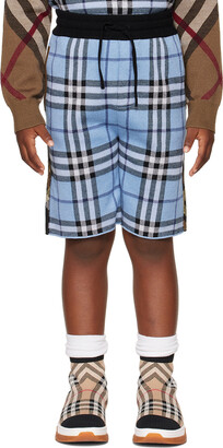 Burberry Kids Blue Contrast Check Shorts