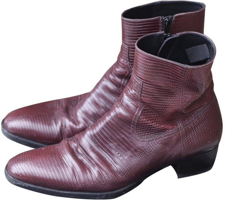 saint laurent lizard boots
