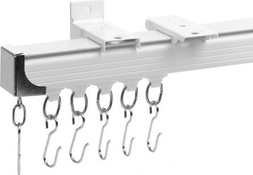 Ceiling Curtain Track, 9Ft To 12Ft Adjustable Curtain Track Ceiling/Wall Mount, Heavy Duty Aluminum Curtain Track Rods With Roller Hooks - Curtain Rai