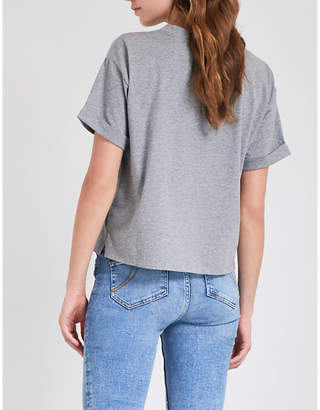 Claudie Pierlot Take Away knitted cotton-jersey and silk T-shirt