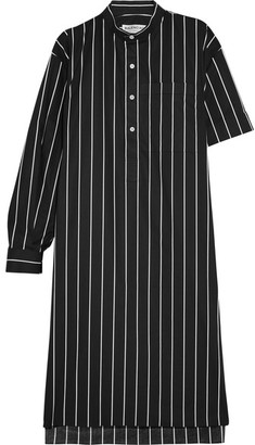 Balenciaga Striped Cotton-poplin Shirt Dress - Black