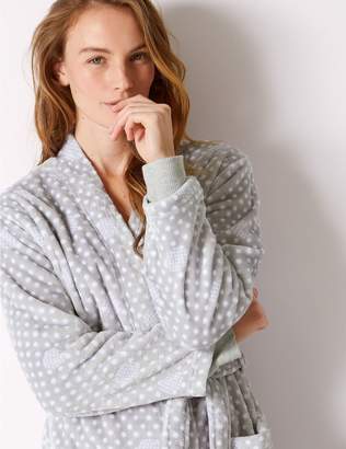 Marks and Spencer Supersoft Spotted Long Sleeve Dressing Gown