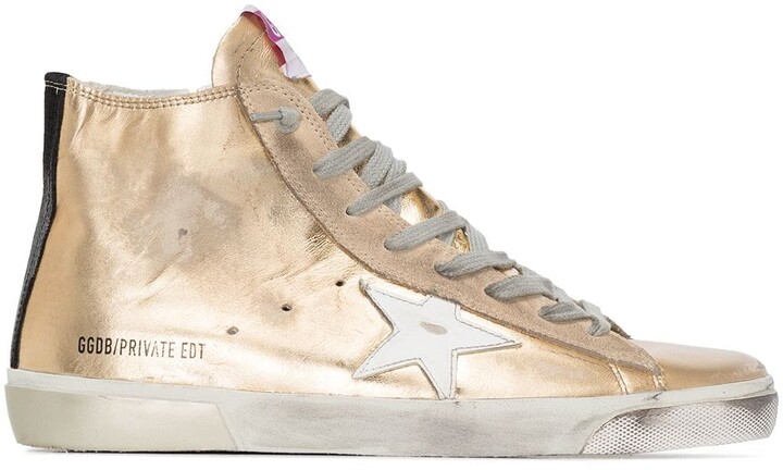 Golden Goose Francy distressed high-top sneakers - ShopStyle