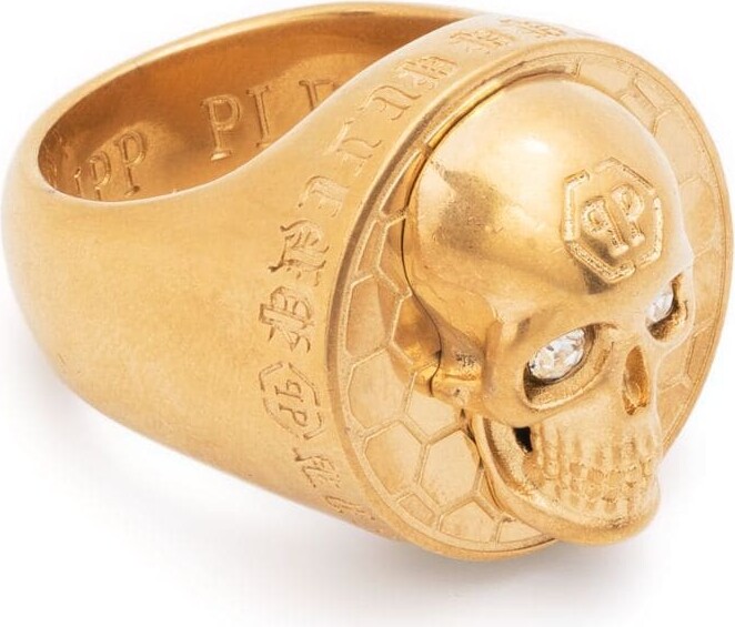 Gold Mens Skull Ring | ShopStyle