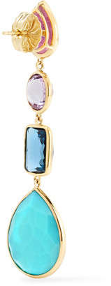 Ippolita Rock Candy 18-karat Gold Multi-stone Earrings - Blue