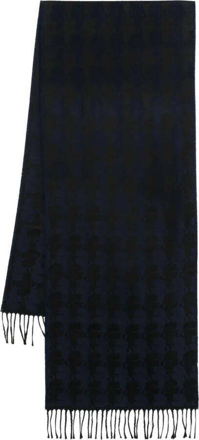 Karl Lagerfeld Paris Fringed Patterned Scarf