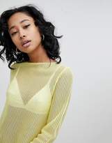 Thumbnail for your product : ASOS Design Jumper In Sheer Knit And Open Neck