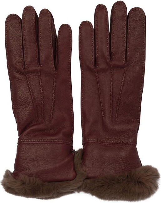 Restelli Fur-Trimmed Leather Gloves