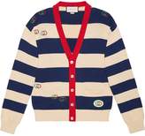 Thumbnail for your product : Gucci Embroidered striped knit cardigan