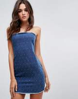 Thumbnail for your product : Jaded London Festival Cami Dress In Rhinestone Denim