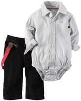 Thumbnail for your product : Carter's Baby Boy Striped Button-Down Bodysuit & Corduroy Pants Set