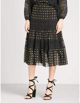 Temperley London Wondering Lace high-rise chiffon midi skirt