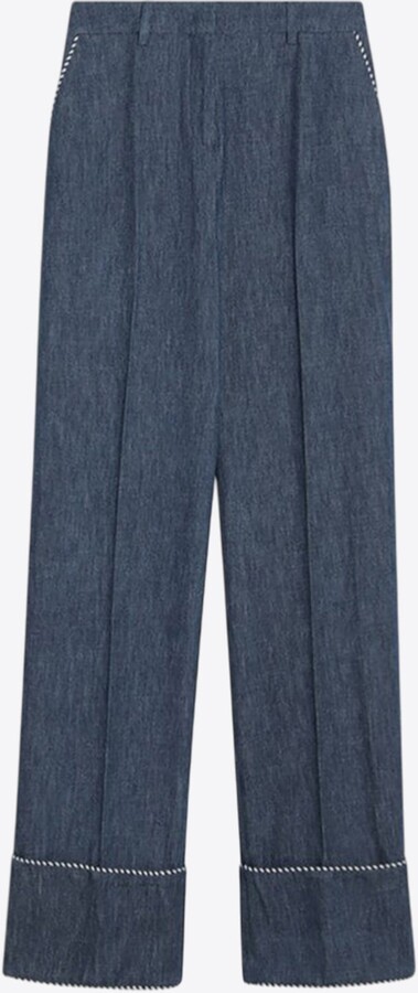 Valentino Denim Wide-Leg Pants