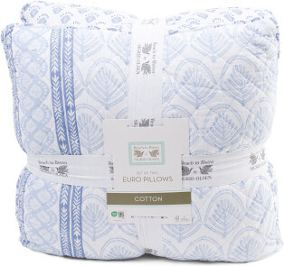 TJMAXX 2Pk Cotton Euro Pillows With Scalloped Edge, Cotton/Polyester/Diamond