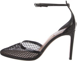 Alaia Mesh Leather Trim Embellishment D'Orsay Pumps