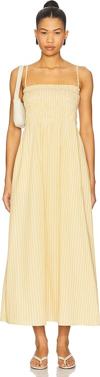 Pistola Denim Bianca Smocked Bodice Dress