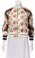 Thumbnail for your product : Gucci 2017 Floral-Print Duchesse Silk-Satin Bomber