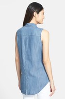 Thumbnail for your product : Foxcroft Sleeveless Tencel® Chambray Shirt