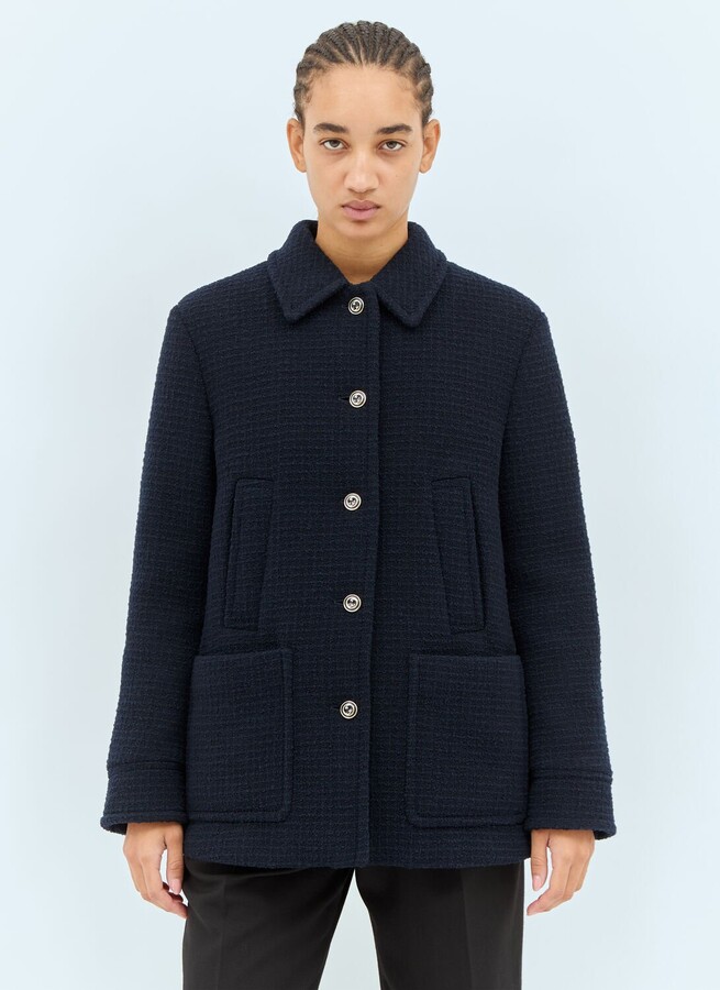 Gucci Checked Bouclé Wool Jacket - Woman Jackets Black It - 42