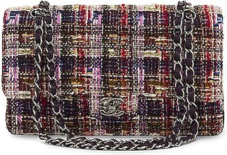 CHANEL Pre-Owned 2021-2023 Double Flap Tweed Shoulder Bag - Farfetch