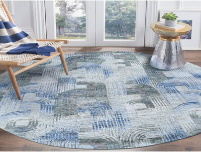One-of-a-Kind Asja Hand-Knotted Ivory 8' Round Area Rug
