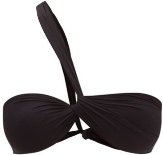 Sara Cristina Wrap Jersey Bikini Top - Black