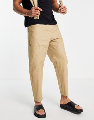 Bershka loose fit lightweight pants with pocket in beige - ShopStyle Chinos  & Khakis