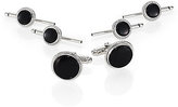 Thumbnail for your product : David Donahue Sterling Silver & Onyx Stud Set